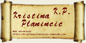 Kristina Planinčić vizit kartica